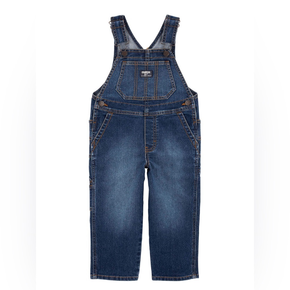 Toddler Stretch Denim Overalls - Dark Wash - 3T